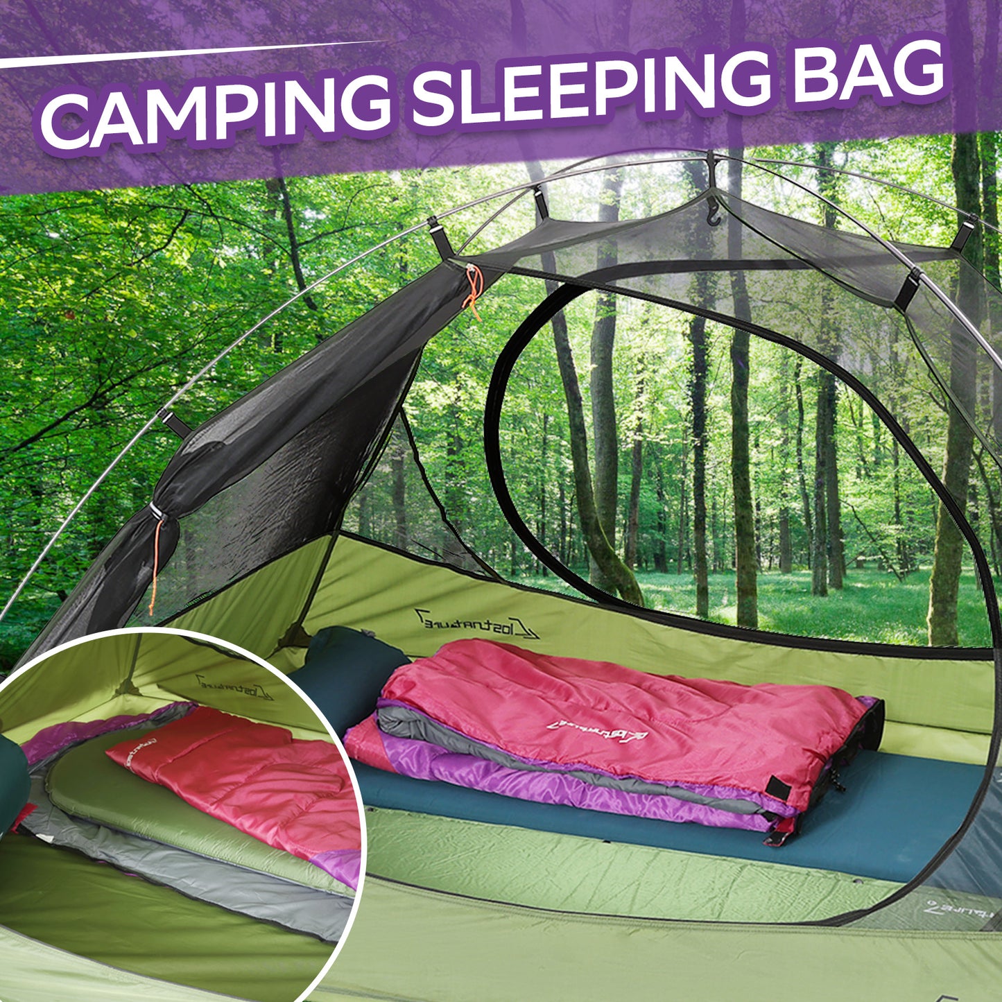 Clostnature Sleeping Bag for Adults and Kids - Compact Lightweight Sleeping Bag(Left zipper)