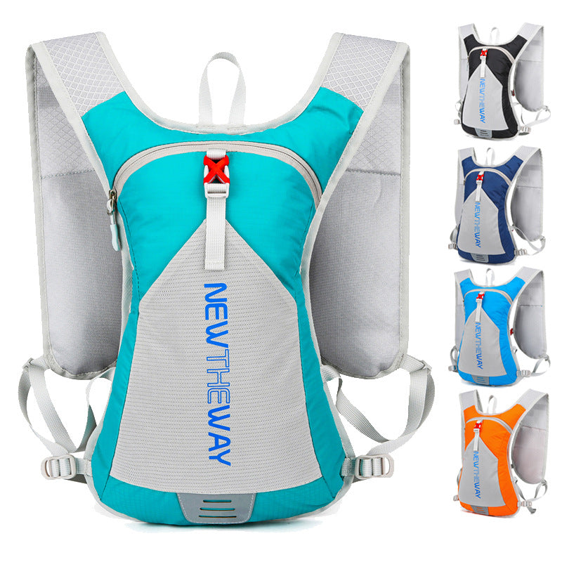 Lightweight Hydration Backpack – Water-Resistant Nylon Hydration Pack, Fits 2L Bladder, Breathable Shoulder Straps, and Reflective Design - Black