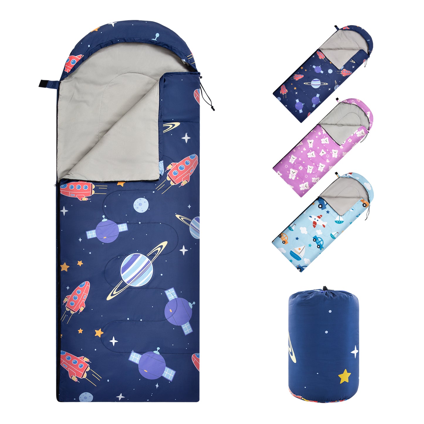Kroyicegears Kids Sleeping Bag for Boys & Girls, Cozy 69 x 26 in Slumber Bag for Sleepovers, Camping & Travel
