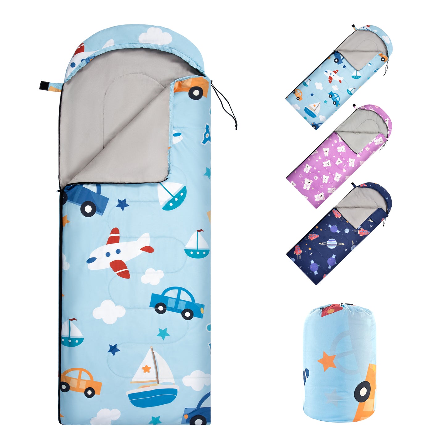 Kroyicegears Kids Sleeping Bag for Boys & Girls, Cozy 69 x 26 in Slumber Bag for Sleepovers, Camping & Travel