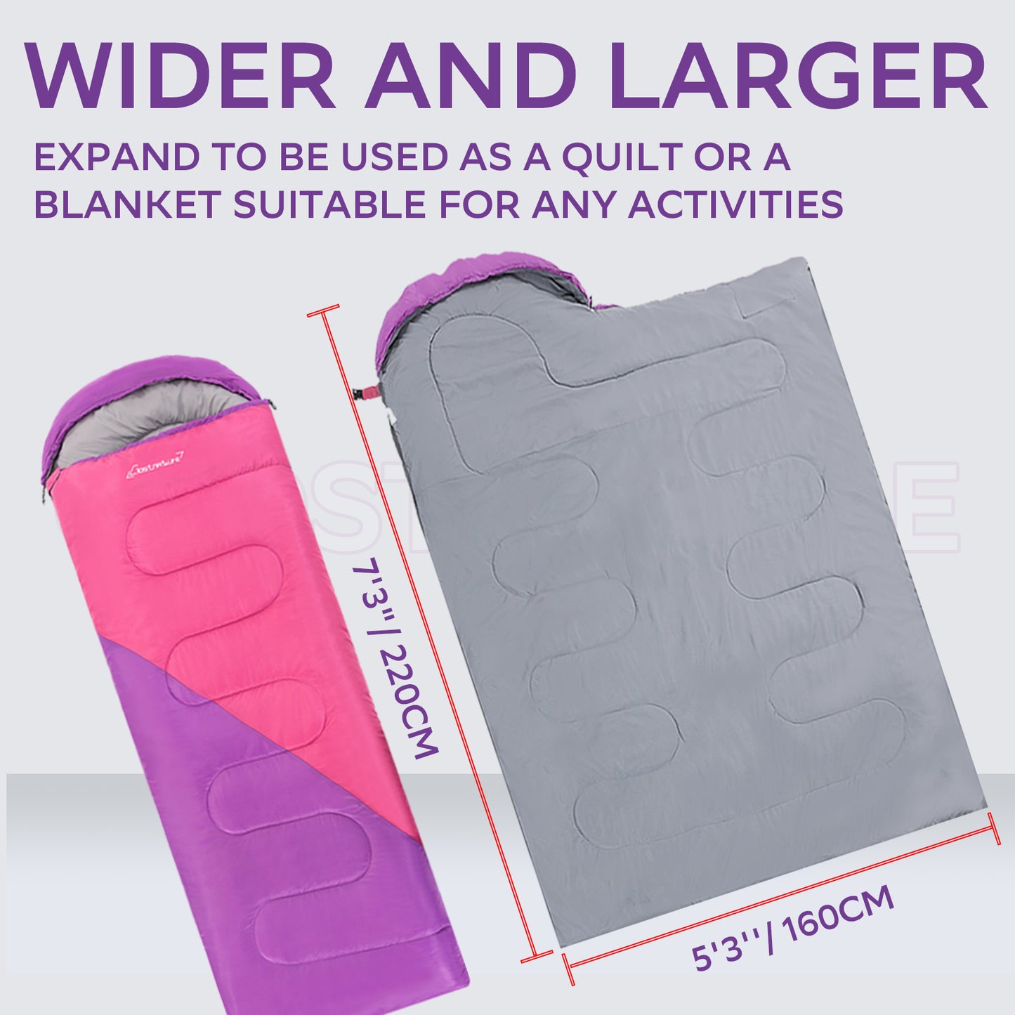 Clostnature Sleeping Bag for Adults and Kids - Compact Lightweight Sleeping Bag(Left zipper)