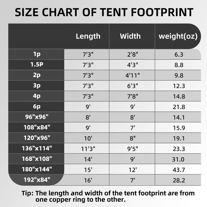 Clostnature Tent Footprint - 8'*8' Waterproof Camping Tarp, Heavy Duty Tent Floor Saver, Ultralight Ground Sheet Mat for Hiking, Backpacking - Storage Bag Included