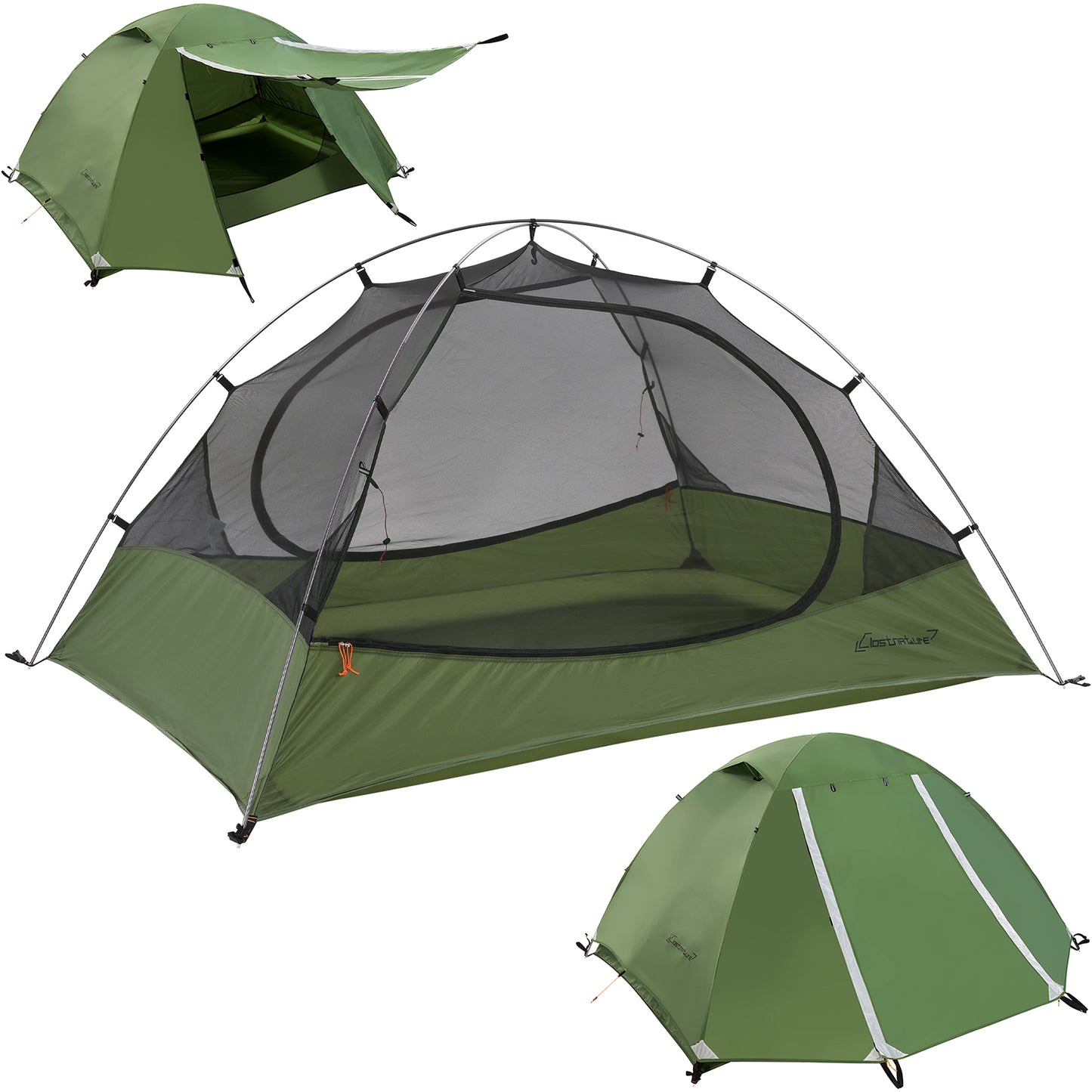 Clostnature 2-Man Tent for Backpacking, 2 Person Waterproof Camping Dome Tents-3 Season