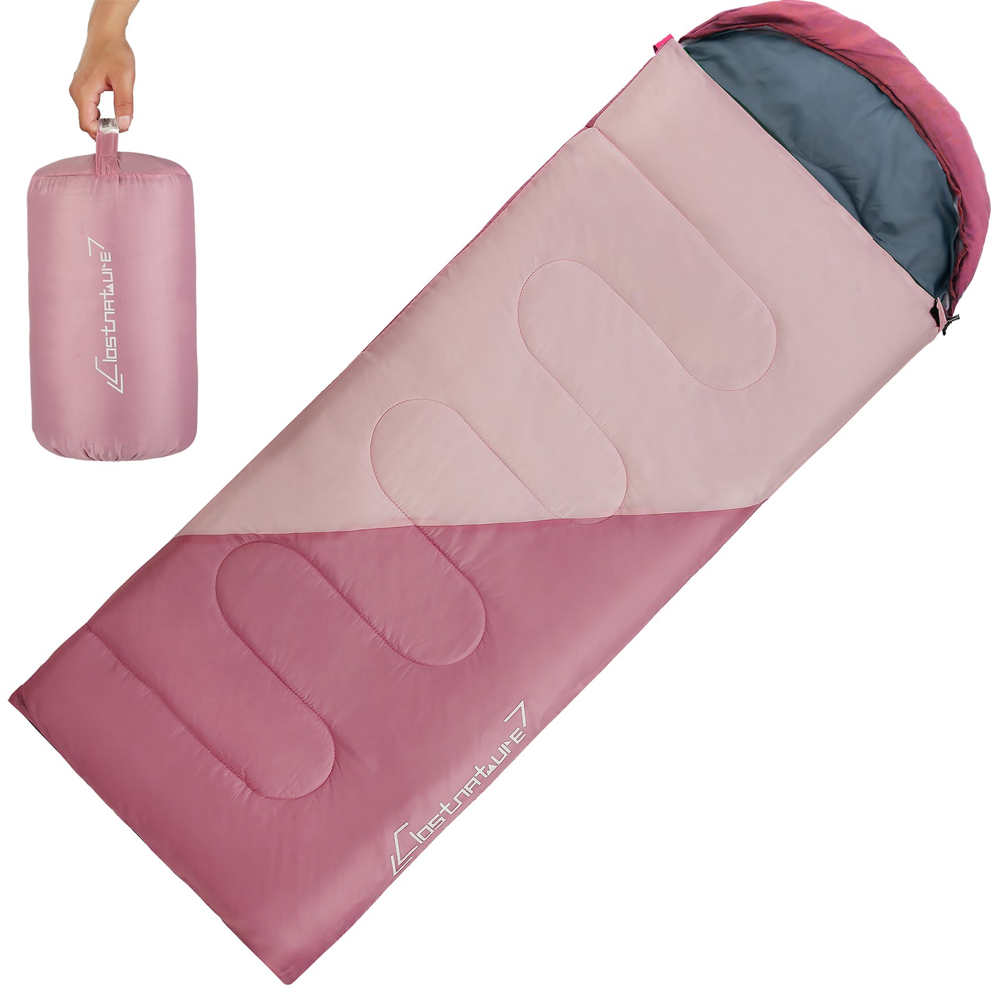Clostnature Sleeping Bag for Adults and Kids - Lightweight Camping Sleeping Bag for Girls, Boys, Youths(Left zipper)