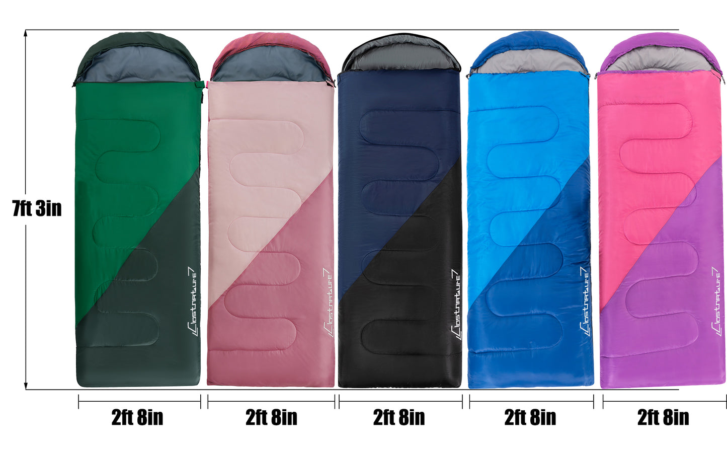 Clostnature Sleeping Bag for Adults and Kids - Compact Lightweight Sleeping Bag(Left zipper)
