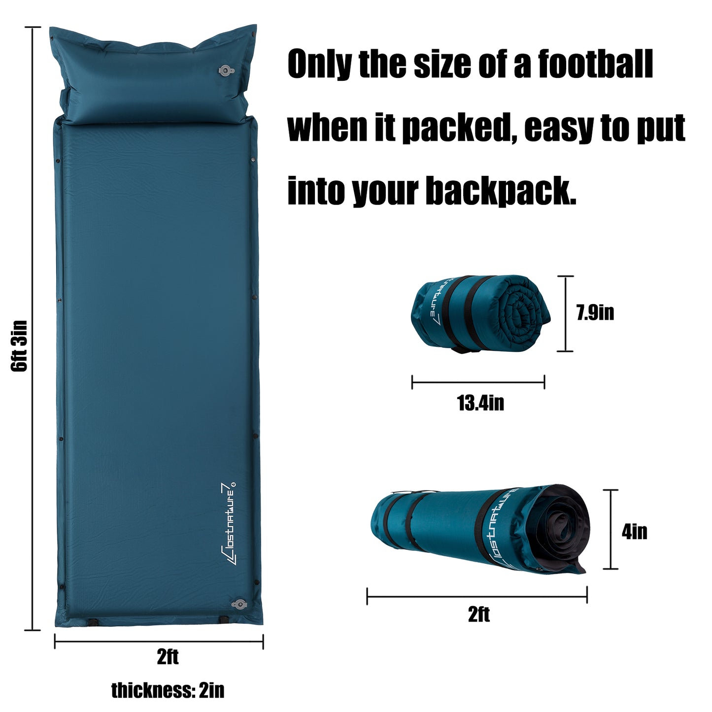 Clostnature Self Inflating Camping Mat - 2 inch/5cm Lightweight Inflatable Sleeping Mat