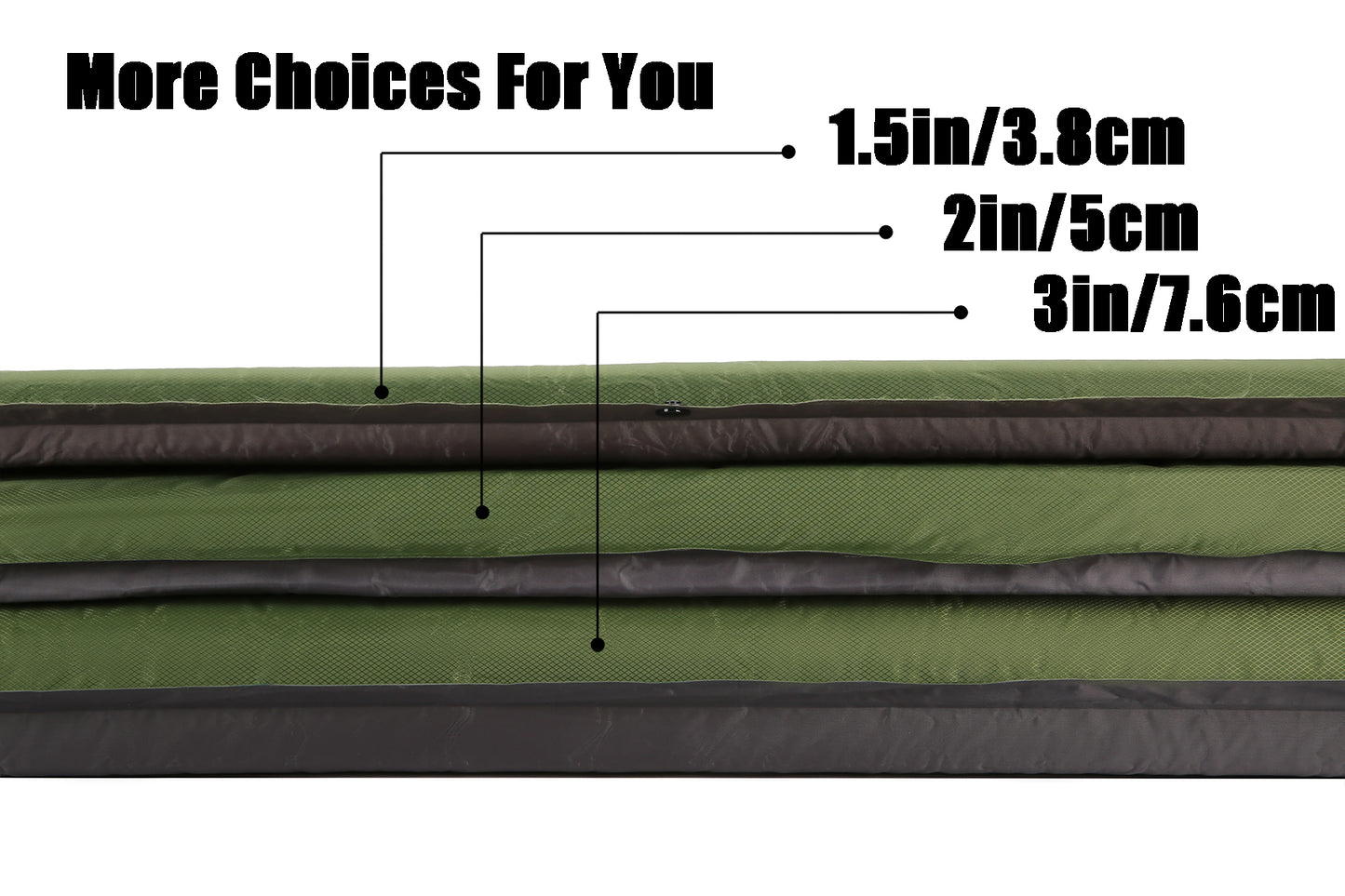 Clostnature Self Inflating Sleeping Pad for Camping - 1.5 inch/3.8cm Camping Pad, Lightweight Inflatable Sleeping Mat, Green
