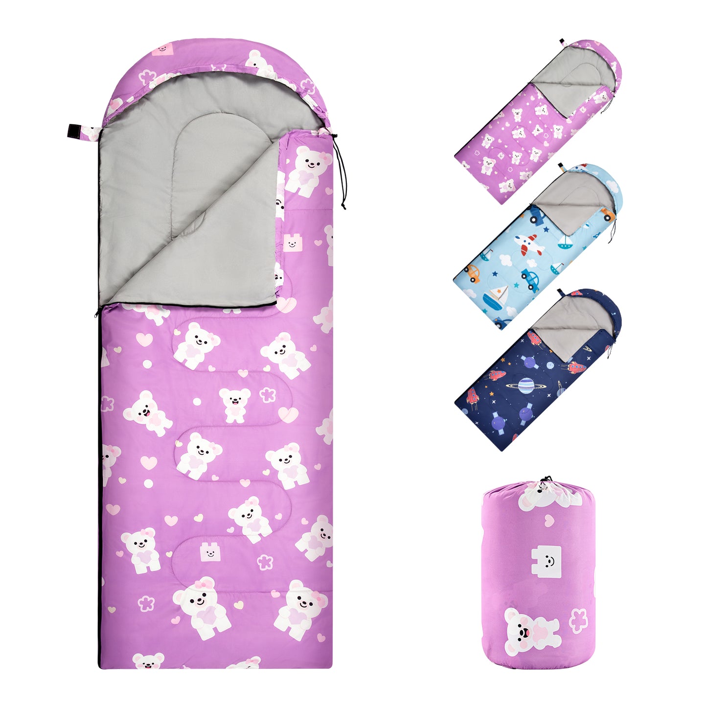 Kroyicegears Kids Sleeping Bag for Boys & Girls, Cozy 69 x 26 in Slumber Bag for Sleepovers, Camping & Travel