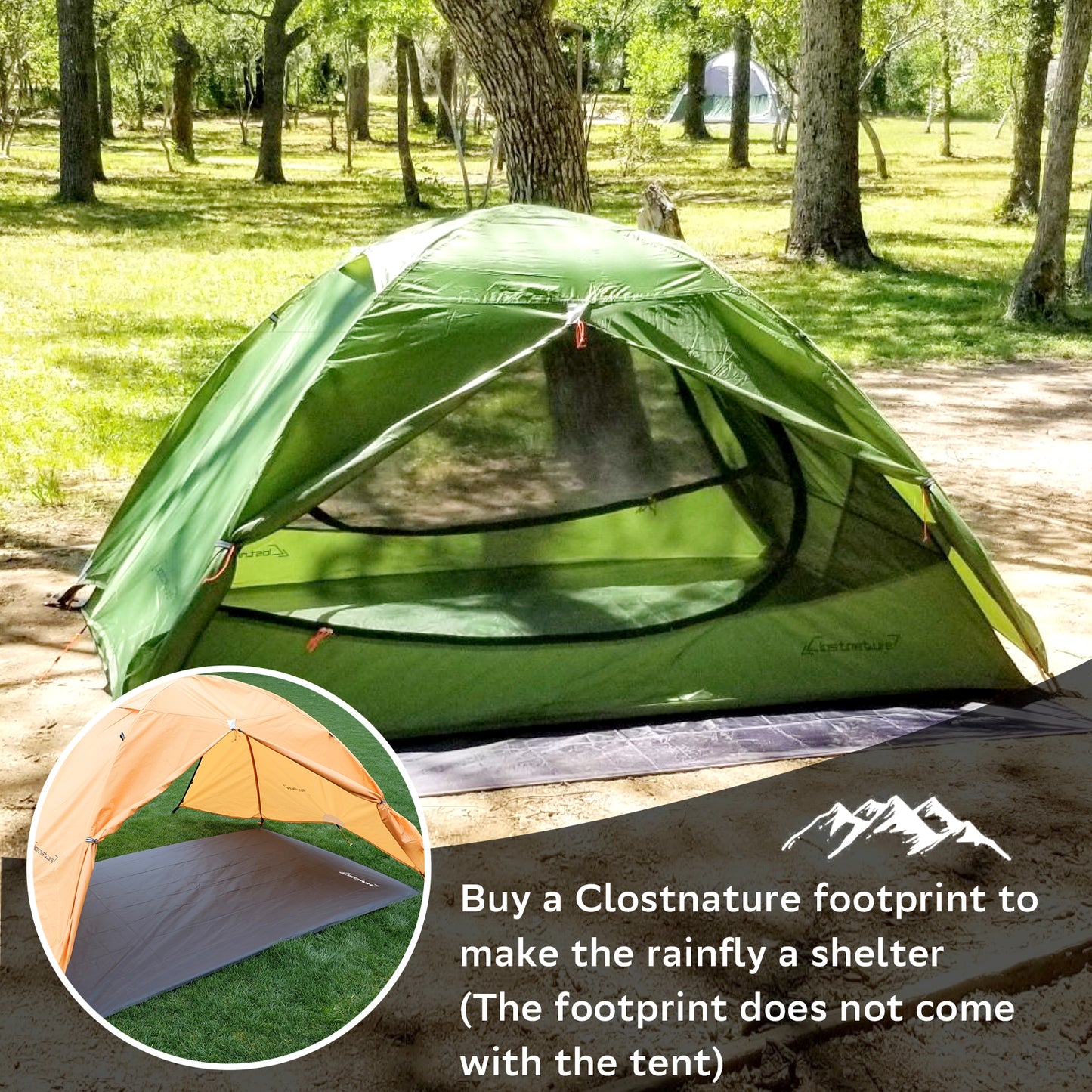 Clostnature 2-Man Tent for Backpacking, 2 Person Waterproof Camping Dome Tents-3 Season