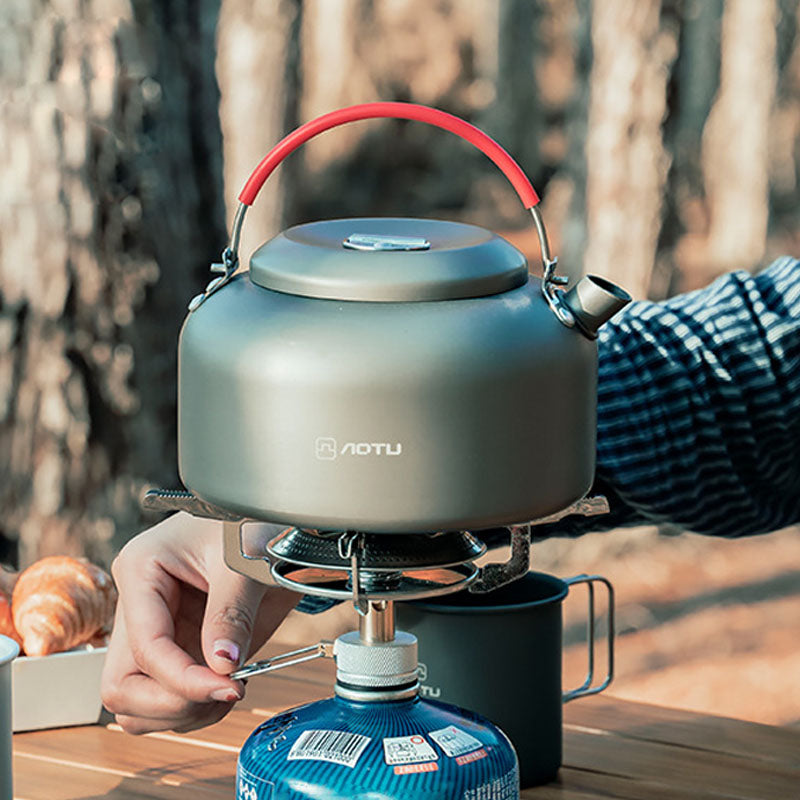 Lightweight Camping Kettle - 1.4L Aluminum Alloy Tea Kettle & Coffee Pot for Outdoor Adventures, Portable & Durable Design