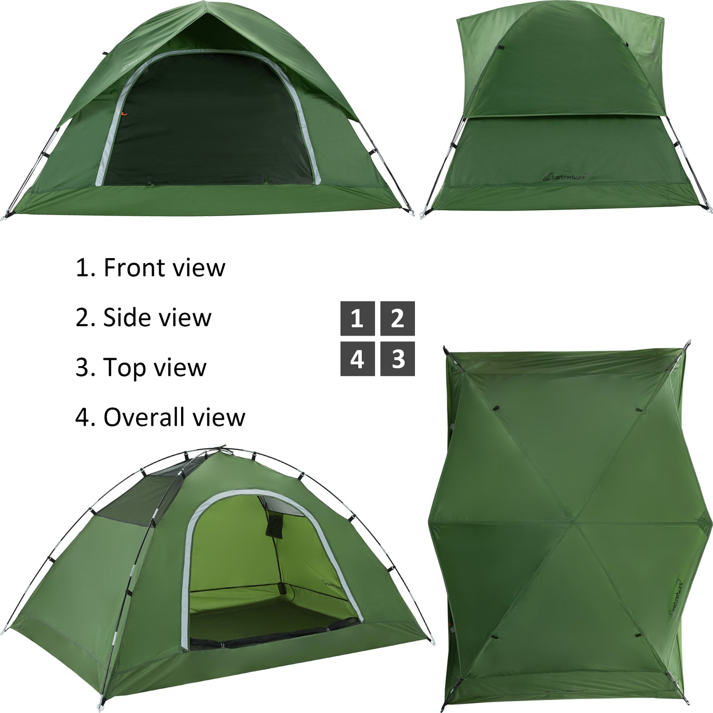 Clostnature Waterproof 2-Man Camping Tent - Compact 2 Person Dome Tent, Lightweight Tent for Backpacking