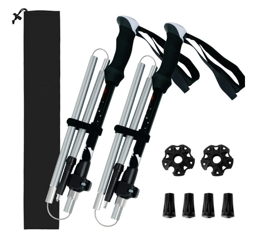 Collapsible Trekking Poles for Hiking - 2 Pack Collapsible Aluminum Walking Stick