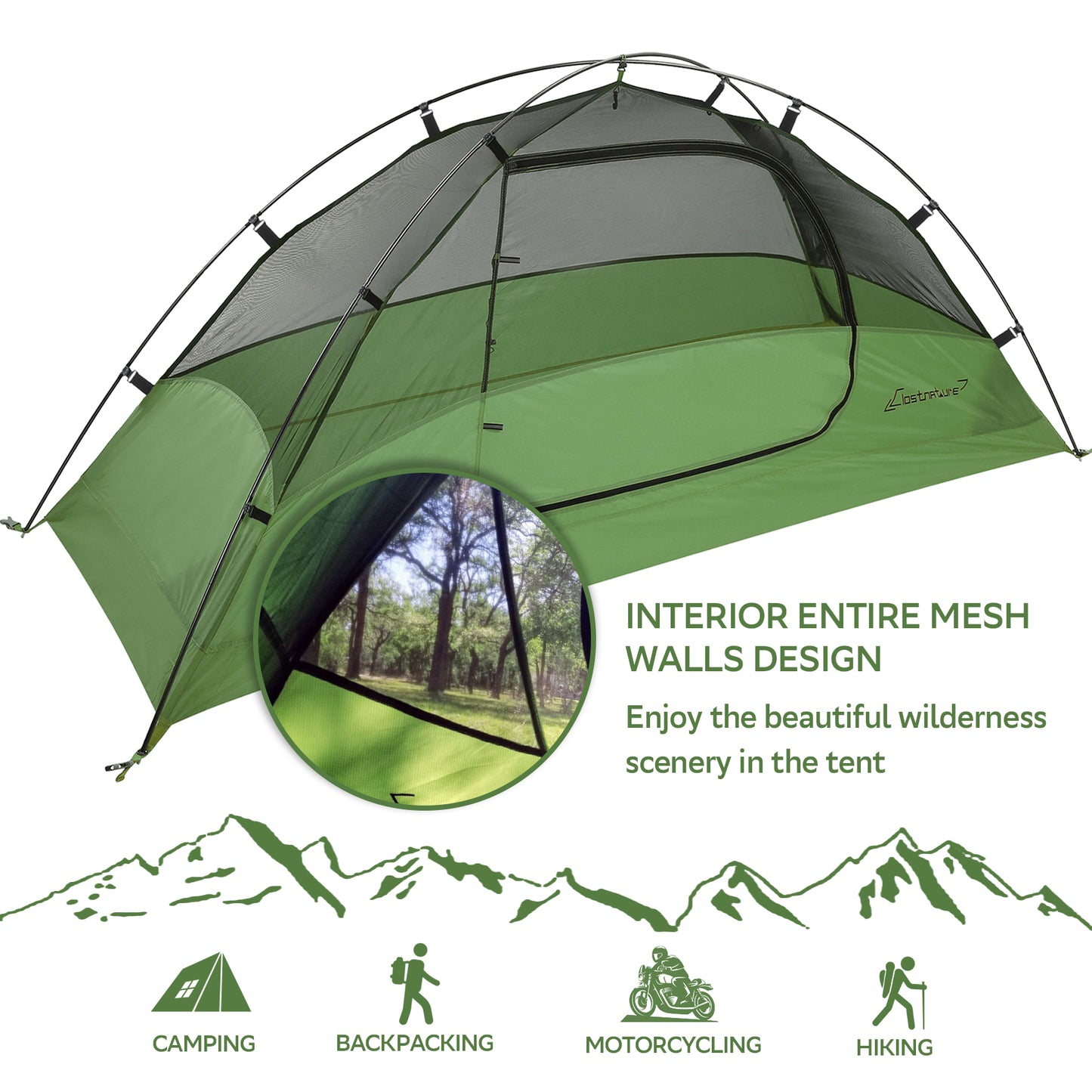 Clostnature 3-Man Tent for Backpacking, 2 Person Waterproof Camping Dome Tents