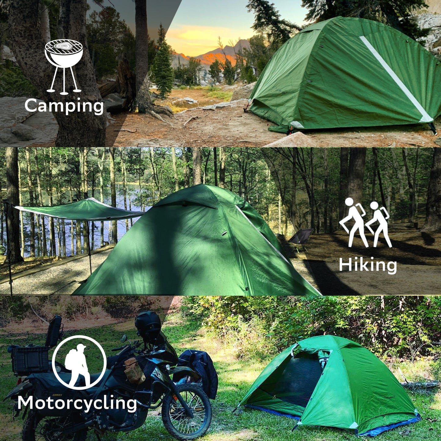 Clostnature 2-Man Tent for Backpacking, 2 Person Waterproof Camping Dome Tents-3 Season