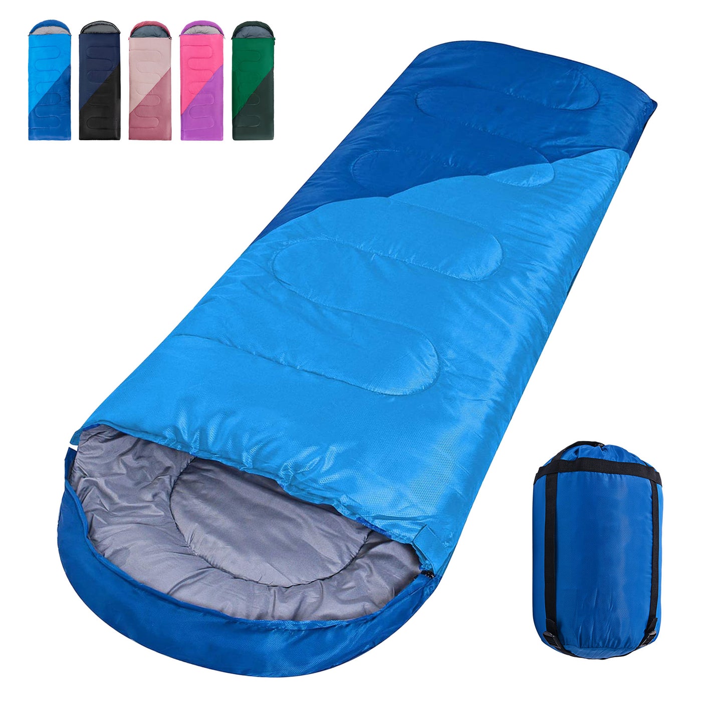 Tesleader 1.3 KG Sleeping Bag for Adults and Kids - Compact Lightweight Sleeping Bag（Right zipper）