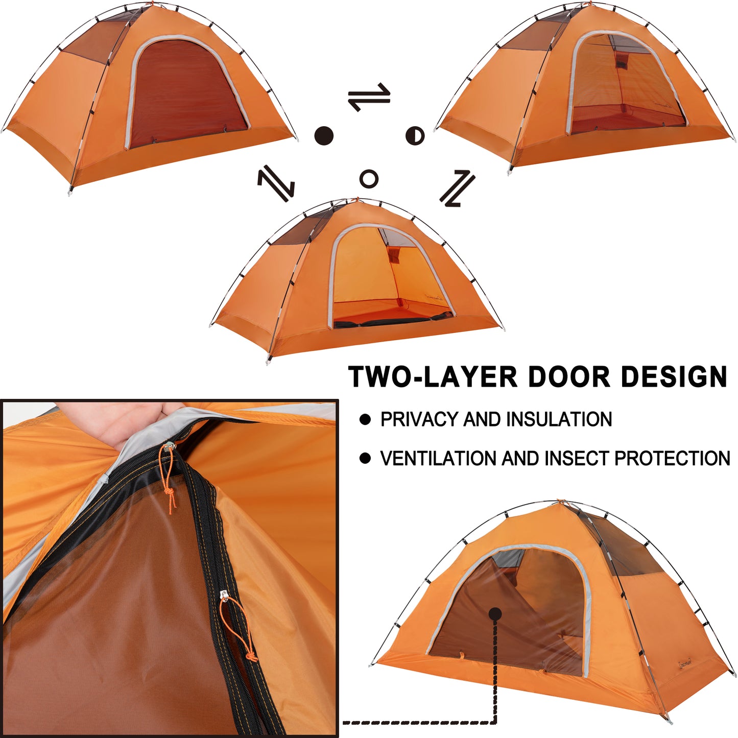 Clostnature Waterproof 2-Man Camping Tent - Compact 2 Person Dome Tent, Lightweight Tent for Backpacking