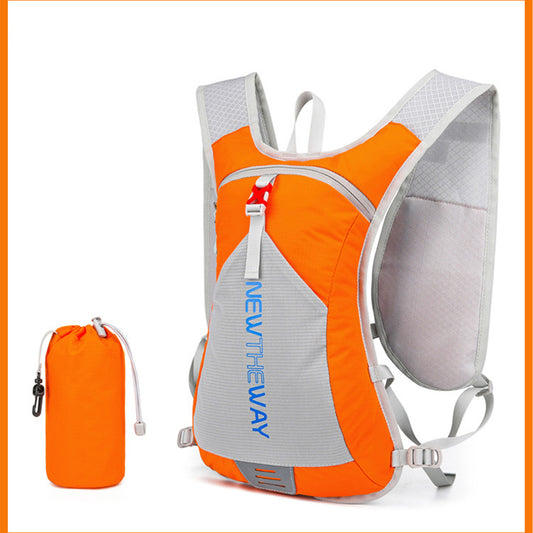 Lightweight Hydration Backpack – Water-Resistant Nylon Hydration Pack, Fits 2L Bladder, Breathable Shoulder Straps, and Reflective Design - Orange