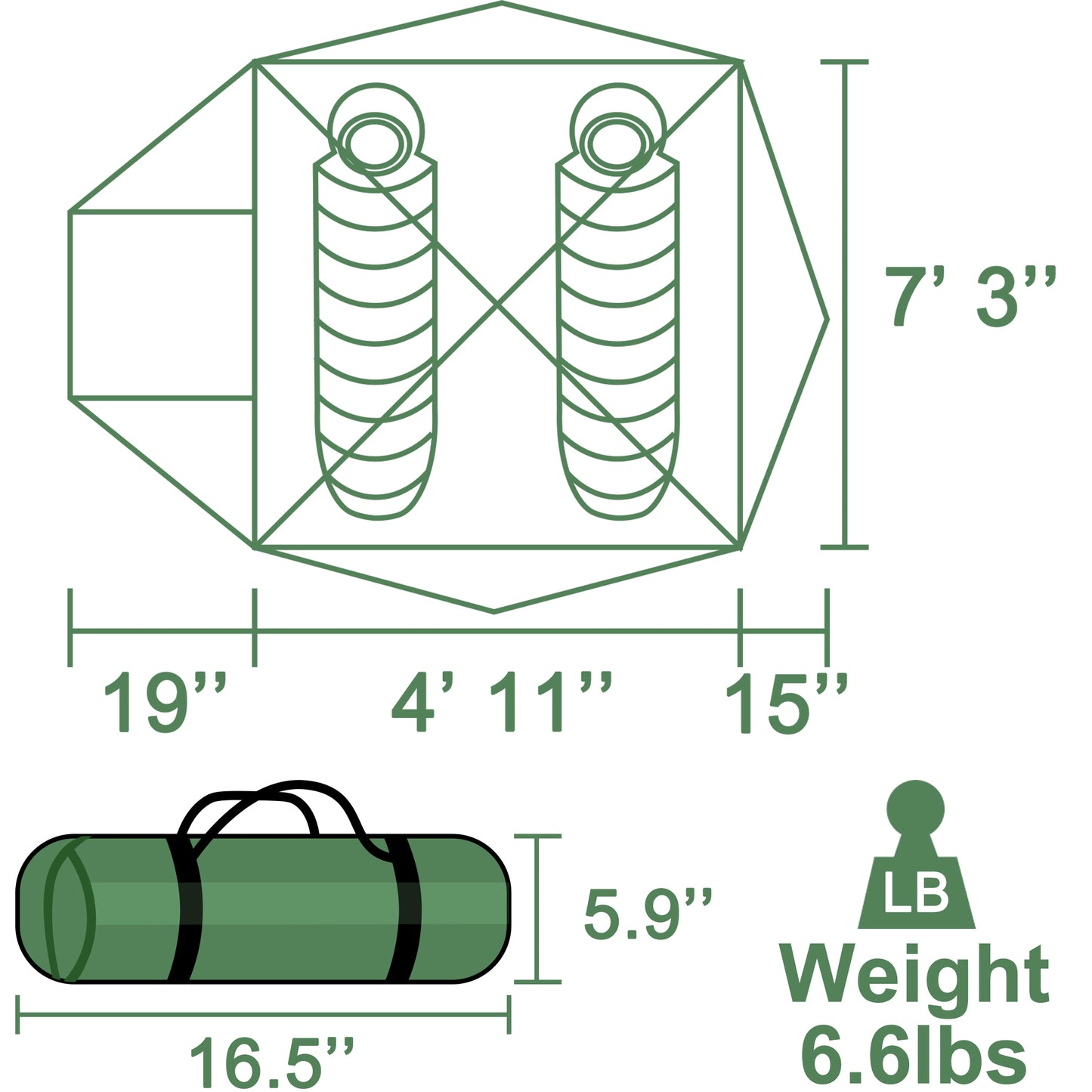 Clostnature 2 Man Backpacking Tent-4 Season Lightweight Tent for Backpacking