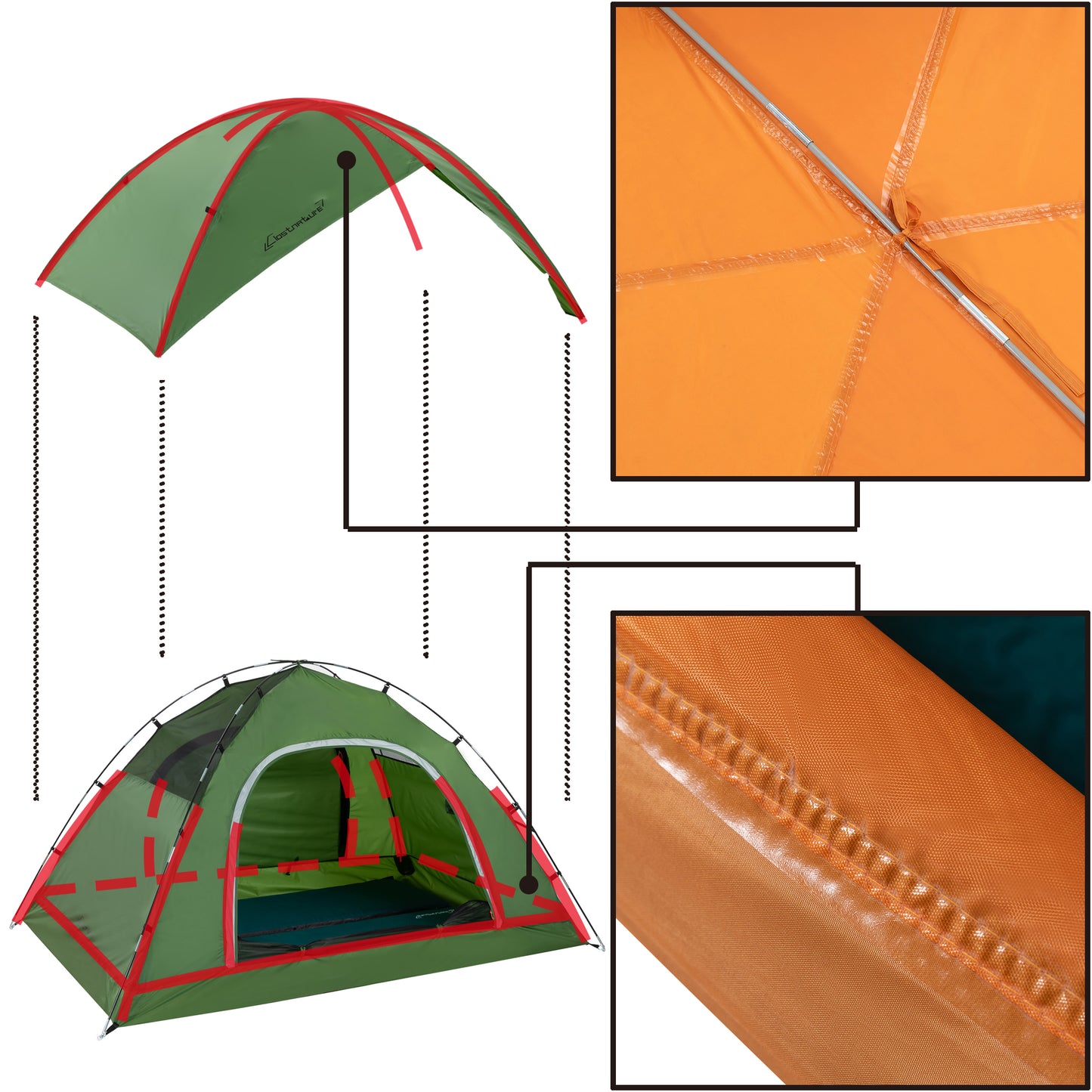 Clostnature Camping Tent for 4 Person - Waterproof Four Person Tents for Camping, Small Easy Up Tent for Family