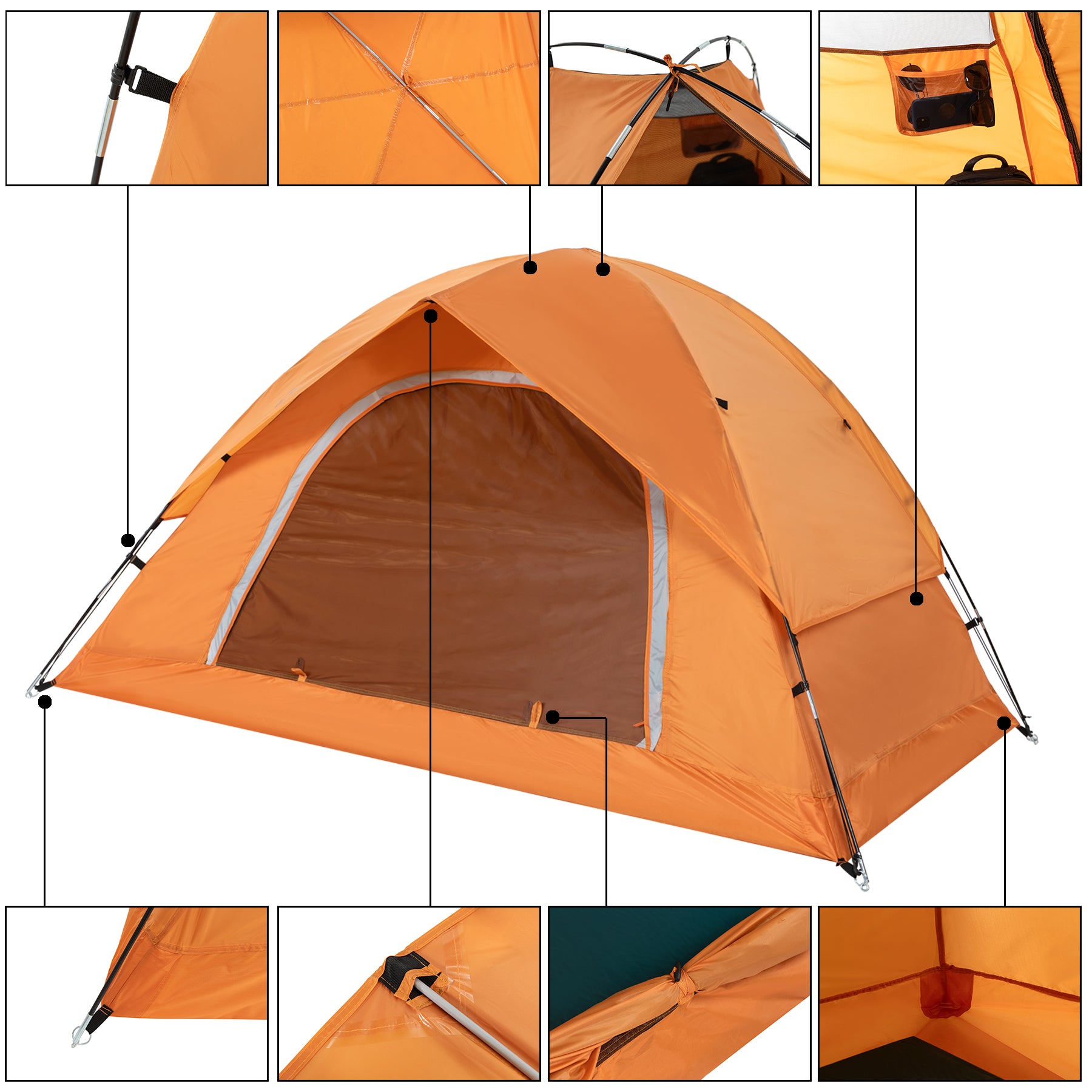 Clostnature 4-Man Lightweight Backpacking Tent - 3 Season Ultralight W