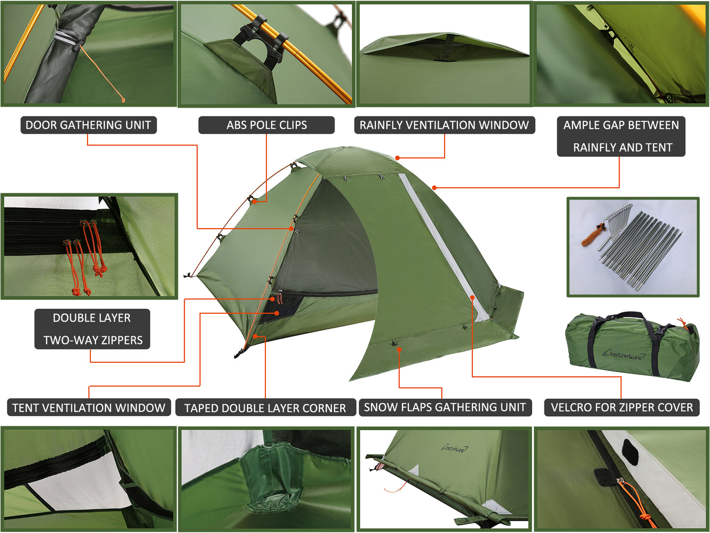 Clostnature 2 Man Backpacking Tent-4 Season Lightweight Tent for Backpacking